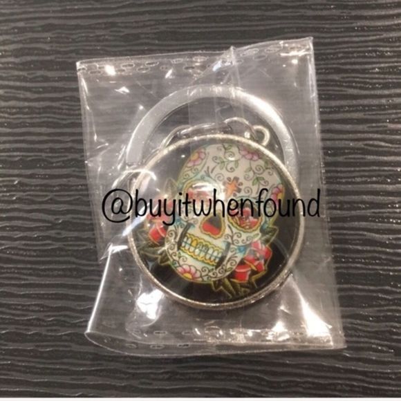 K Tie Dye Peace & Day of the Dead Cabochon Keychains - Picture 3 of 8